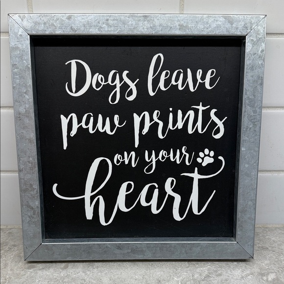 Black and Silver Dog Quote Wall Art 10” x 10” - Picture 1 of 7